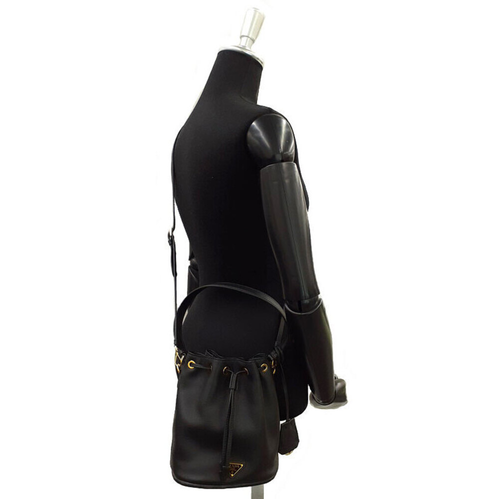 Prada Vitello Daino Soft Drawstring Bucket Bag black - Picture 9 of 9